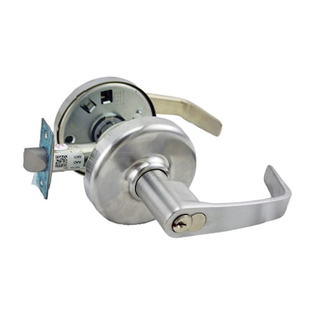 Corbin Russwin Zinc Newport Lever and D Rose Sngl Cylinder Entry Grade 2 Std Dty Lever Lock IC 6 Pin Satin Chrome CL3851NZD626C6